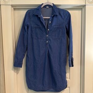Old Navy Blue Long Sleeve Mini Chambray Dress